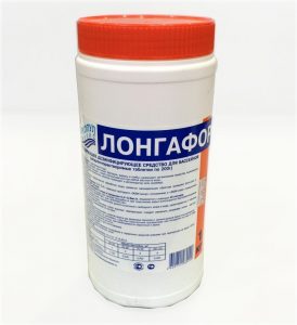 Аксессуары для бассейнов Лонгафор (таблетка — 200 гр.). 1.0 кг.